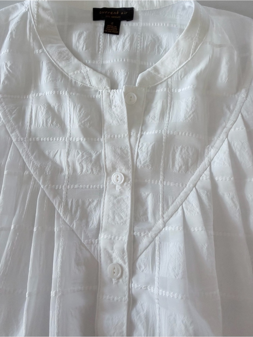 Current Air White Textured Button-Front Top - Picture 3 of 7